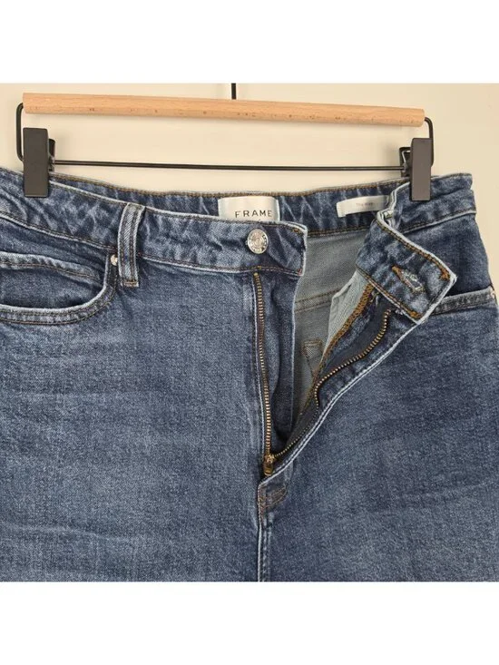 FRAME The Wide Jeans High Rise Wide Leg Ankle Rival Blue Size 31 - Picture 11 of 14